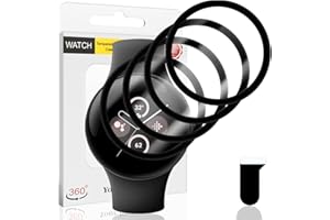 Euukzzea Screen Protector for Google Pixel Watch 2 Tempered Glass Screen Protector, Pack of 4, Anti-Scratch, Bubble-Free, Flexible, Soft TPU Film, Full Coverage, HD Clear Screen Protector, Waterproof