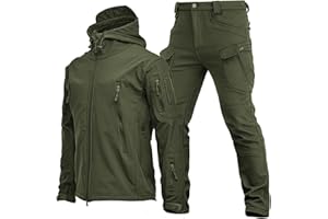 Rvuem Camouflage Military Uniform - Men's Tactical Jacket and Pant, Waterproof Army Combat Suit Sets, Waterproof Camo Uniform