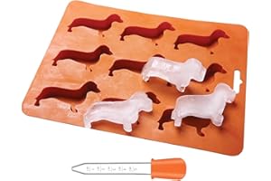 LYWUU Dachshund Dog Shaped Silicone Ice Cube Molds and Tray