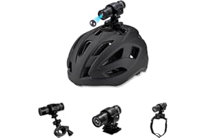 Tebetu Action Camera Portatile 1080P, Mini Sports Cam Impermeabile senza WiFi, Sports Videocamera per Bici e Moto 120° per casco Impermeabile con Microfono Integrato per Moto, Bici, Casco e Manubrio