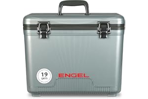 ENGEL Cooler Box 18L - Leak-Proof, Air Tight, Drybox Cooler for Camping, Fishing, Hiking,Picnic - Mini Ice Boxes Large Enough for 30 Cans, 42 x 28.6 x 32.4 CM Small Cool Box for Drinks and Food