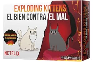 Exploding Kittens | Exploding Kittens El Bien contra el Mal | Juego de Cartas para Amantes de los Gatos y Las Explosiones | A Partir de 7 Años | De 2 a 6 Jugadores | 15 Minutos por Partida | Español