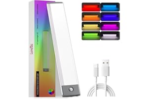 ‎LEPOTEC Unterbauleuchte Küche 45 LED with Bewegungsmelder, RGB Schrankbeleuchtung für die Küche, USB-C Wiederaufladbar Kleiderschrank Beleuchtung, Dimmbares Nachtlicht für Schlafzimmer, Speisekammer, Treppen