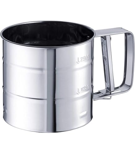 Shaker per farina di zucchero, in acciaio inox, con manico, per cioccolato, cacao, zucchero, sale, farina, zucchero a velo, spezie, per artigianato da