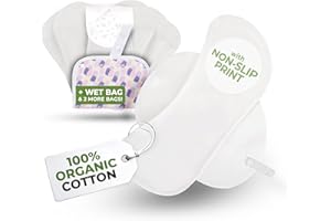 ‎NATISSY Öko Slipeinlagen waschbar mit rutschfestem Druck aus Bio Baumwolle (Größe S, 7er-Pack); dünne Slipeinlagen Damen, Mädchen; waschbar bei hoher T°; 100% Atmungsaktiv (kein PUL) für täglichen Ausfluss