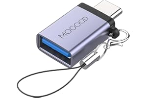MOGOOD Adattatore USB C Maschio a USB 3.0 Femmina, Convertitore OTG Compatibile Con iPhone 15 Plus Pro Max, iPad Pro, MacBook, Chromebook, Pixelbook, Samsung Galaxy S24 S23 S22