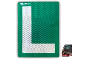 PRISMIA Pegatina L Novel Homologada por la DGT para Coche con Cristales Tintados - Placa L Conductor Novel para Lunas Tintadas - Pegatinas L Coche Exterior Reflectante