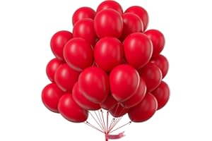 PartyWoo Ballons Rouges, 50 Pièces Ballons de 12 Pouces Rouges, Ballons Rouges pour Guirlande de Ballons ou Arche de Ballons comme Décoration de Fête, Décoration d'Anniversaire, Rouge-Y57