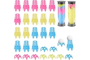 mizikuu 27 Stück Golf Tees Kunststoff, Golf Simulator Tees 18 Hoch und 9 Kurz Golfmatte Wiederverwendbar Golftees Trainings Bunt Golf Matten Tees Tragbare Drinnen Draußen für Winterrasen Driving Range