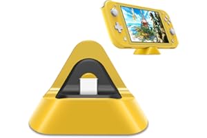 FYOUNG Cargador para Nintendo Switch Lite et Nintendo Switch,Estación de Carga con Soporte Estable Switch Lite con Puerto de Entrada Tipo C - Amarillo