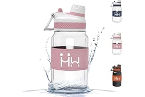 HoneyHolly Gourde Sport, 500ML Bouteille d'eau Enfant, Couvercle étanche avec Dessus Rabattable et Paille, 2 Choix de Boissons, sans BPA, Réutilisable, Convient pour Le Camping, Le Cyclisme, l'école
