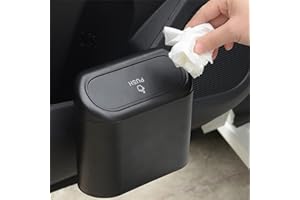 LIYUN Motors - Pattumiera per auto con coperchio generale, mini pattumiera a prova di perdite, accessori per sedili anteriori, autobus, camera da letto, casa con coperchio, scatola portaoggetti sospesa