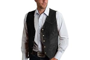 Allthemen Gilet Homme Vintage Rétro Veste sans Manche en Daim Slim Fit Casual Business