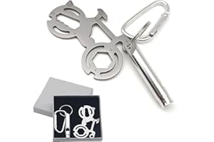 RYMAUP® Bicicleta Multiherramienta, Herramienta para Bicicleta con Silbato de Aluminio Herramienta con Caja de Regalo, 12 en 1 Mini Bicicleta Multiherramienta para Bicicleta de montaña Senderismo