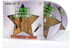 Karaoke CD Disc Set With Words - Huge Hits From Country - 40 Songs 2 CDG Discs By Vocal-Star