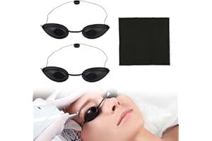 TOULIFLY Bronzage Lunettes de Sécurité LED, Lunettes de Protection UV, Lunettes de Protection Noir, Silicone Lunettes de Solarium pour Photothérapie IPL UV et Infrarouge