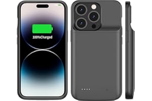 FLSTOR Akkuhülle für iPhone 14 Pro Max (6.7inch), 8500mah wiederaufladbare Akkuhülle für iPhone 14 Pro Max Akkupack Stoßfest, Sturzsicher, Schützende (Schwarz)