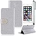 Produktbild Sunroyal Dauerhaft Silver Silber Elegant Luxus Muster Flip Folio Case Wallet Cover Brieftasche Klapp Schutzhülle Schale für Apple iPhone 4 4S Tasche Bling Glitzer PU Leder Hülle Ledertasche Handy Lederhülle Etui Schale PC Plastik Harte Zurück Rückseite mit Strass Magnet Closure Verschluss, Standfunktion, Kredit Kartenfächer + HD Super Klare Displayschutzfolie + Stylus Stift Touch Pen