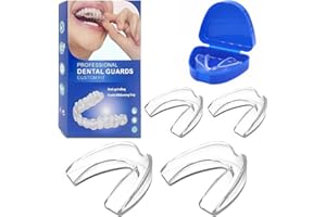 EUZUXU 4 Stück Knirscherschiene für Nacht, 2 Größen, Formbare Mundschutz zum Zähneknirschen, Aufbissschiene für Nacht, Benutzt für Reduziert Zahnschiene Knirschen, Verbessert den Schlaf