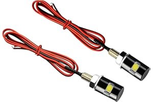 Rupse 2pcs License Plate Light,12V Waterproof LED Bulb,License Tag Screw Bolt Lamp for Car Motorcycle Truck RV ATV Bike (White) (2 PCS, White)