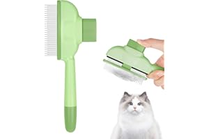 OFFCUP Peigne pour Chats, Peignes Autonettoyant pour Chats, Peigne de Toilettage Peigne D'Épilation pour Animaux de Compagnie avec Libération Bouton Enlever les Poils Morts