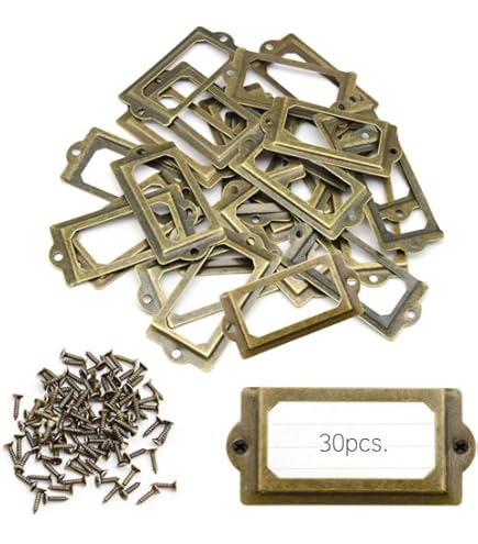 X5 CORNICI TARGHETTE Metallo Porta Nome Archivi Schedari Cassette - Foto 8