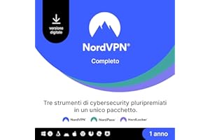 NordVPN Completo, 1-Anno, VPN e Cybersecurity Software, Codice Digitale