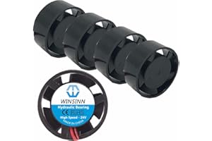 WINSINN 25mm Round Fan Circle 24V Hydraulic Bearing Brushless 2510 25.5x10mm for DIY Mini Cooling Pipeline/Notebook - High Speed (Pack of 5Pcs)
