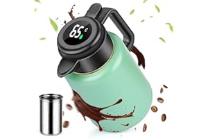 LustLocke Borraccia Termica 1,8 Litri con Indicatore di Temperatura, Thermos con Filtro per Tè 100% Ermetico e Antigoccia, Caraffa Termica per Latte, Tè e Caffè