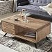 Produktbild FineBuy Massiver Couchtisch Akazien Massiv Holz Natur LAOS 110 x 60 cm mit Schublade Tischbeine Metall | Wohnzimmertisch Akazie Holztisch mit Ablage & Stauraum | Wohnzimmer Tisch Massivholz