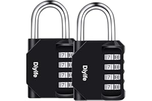 Candado De Combinación, [2 Piezas] Diyife Candado Numerico, Candado Taquilla, Impermeable 4 Dígitos Candado Numerico, Candado Seguridad para Escuela, Adecuada para Gimnasio,Interior y Exterior Usado