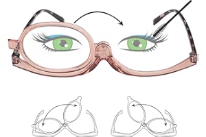 COMIOKE Gafas de Maquillaje Con Aumento +2.0, Lente Abatible Giratoria Para Mujer