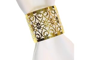 通用 100 Stück Premium-Serviettenringe, lasergeschnittener Folienpapier-Serviettenhalter für Hochzeit, Party, Abendessen, Tischdekoration, besondere Anlässe und Catering-Services, Gold, Silber (MJK-46)