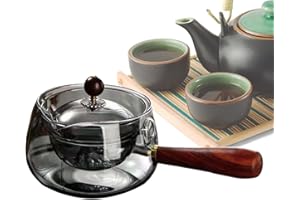 shpuuyy Bouilloire à thé transparente – Capacité de 500 ml – Grande théière rotative – Amovible passe au lave-vaisselle – Théière à thé pour la floraison, le thé en vrac