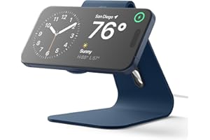 ‎ELAGO elago MS4 stojak ładujący kompatybilny z ładowarką MagSafe – silikonowy stojak premium kompatybilny z iPhone 15, 14, 13, 12 Series [ładowarka nie jest dołączona] (Jean Indigo)