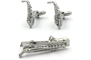 Vcufflinks Gemelos de Plata con diseño de saxofón
