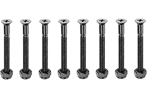 PATIKIL Kit de Hardware para Skateboard 1-1/2", 8 Piezas de Tornillos de Montaje de Acero al Carbono Grado 8.8 con Tuercas para Skateboard Cruiser, Negro