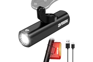 DON PEREGRINO Luces Bicicleta Delantera y Trasera 800 Lúmenes - Luz Delantera Bicicleta de Aluminio, Recargable USB C, Impermeable IP65, Luz Trasera Bicicleta 80 Lúmenes Incluida, DONPEREGRINO SN-800 Luz Bicicleta