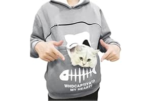 CENLANG Womens Pet Pouch Hoodies Dog Cat Holder Carrier Sweatshirt Big Kangaroo Pocket Pullover Long Sleeve Hoody Tops Hoodie