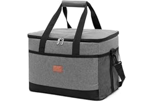 YY YITIKA YITIKA Thermo Bag Picnic Bag Foldable Cooler Bag Insulated 36L, Insulated Picnic Lunch Bag Large, soft cooler bag for outdoor/camping/barbecuing/travel/beach/picnic/office, gray