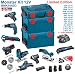 Produktbild BOSCH BMK10AD3 (GSR 12V-15 + GTB 12V-11 + GWB 12V-10 + GDR 12V-105 + GWS 12V-76 + GST 12V-70 + GKS 12V-26 + GOP 12V-LI + GSA 12V-14 + GLI 12V-80 + 3 x 2,0 Ah + GAL1230CV + 2 x L-Boxx 238 + L-Boxx 102)