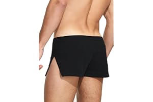 YCHSXAIZ Męskie spodenki 3 "Big Split Side Lounge bawełna do spania w domu trening siłownia kulturystyka