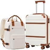 COOLIFE Cabin Suitcase 55x35x20cm for Ryanair Airplane Hand Luggage Cabin Luggage Hard Case with TSA Lock and 4 Twin Wheels,