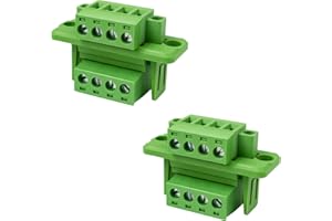 4 Pin PCB Vis Connecteur à, LNSYSNS Bornier Carte Electronique, Bornier à Souder Vert Tension 300V, Courant 15A - Connecteurs de Bornier à Vis PCB au Pas de 5,08 mm