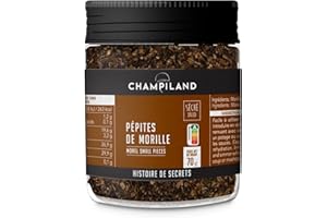 CHAMPILAND - Morille pépites Séchée - Champignons Sauvages Sélectionnés - Triés à la Main dans le Sud-Ouest de la France - Saveur Exceptionnelle - Riche en Protéines - Pot de 70 g