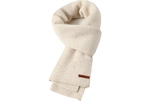 Flysluo Schal Damen Herren, Klassischer Gestrickter Loop Damen Herren Schal Winter Warm Lange Knit Scarf Strickschal Winterschal Feinstrick Unisex,Größe 185 x 35 cm