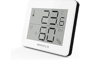 Boneco 44817 Thermo-Hygrometer X200 Hygromètre Thermique X200-Affichage numérique de la température de la pièce et de l’humidité Relative-0 à 50 °C, Blanc, Plastique