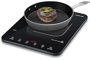 CASO ProSlim 2000 - Placa de Inducción portátil con 10 niveles, Control Táctil, Cocina para camper, viajes y campings, Detector de Sartenes,Control Seguridad niños, 39x29x3 cm, 2,3kg - negra