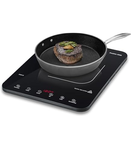 CASO Maitre 2400 Inductiekookplaat, mobiel, SmartControl op 12 standen, 60-240 °C, timer tot 180 minuten, pannen tot 26 cm, 2400 watt, glaskeramiek