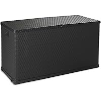 Toomax Baule da Esterni, plastica Imitazione Rattan, 420L capacità, Dim cm 120x56x63h (Antracite)